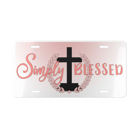Simply Blessed Vanity Plate: Personalized Car Decor, Faith-Based Gift