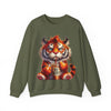 Funny Coffee Tiger Sweatshirt “Need Energy” Unisex Cozy Fall Pullover Sweater
