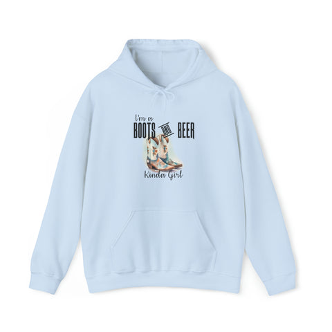 Gifts for Cowgirls Boots and Beer Girl Unisex Heavy Blend™ Hooded Sweatshirt