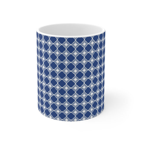 Blue pattern Coffee Mug 2-Sizes 11oz/15oz Dishwasher Microwave Safe