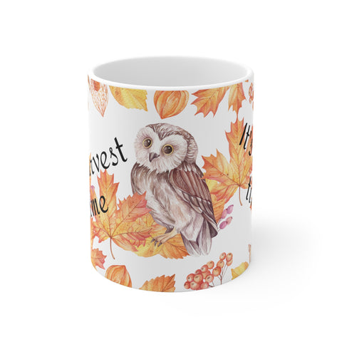 Celebrate Autumn: Owl Harvest Time Coffee Mug