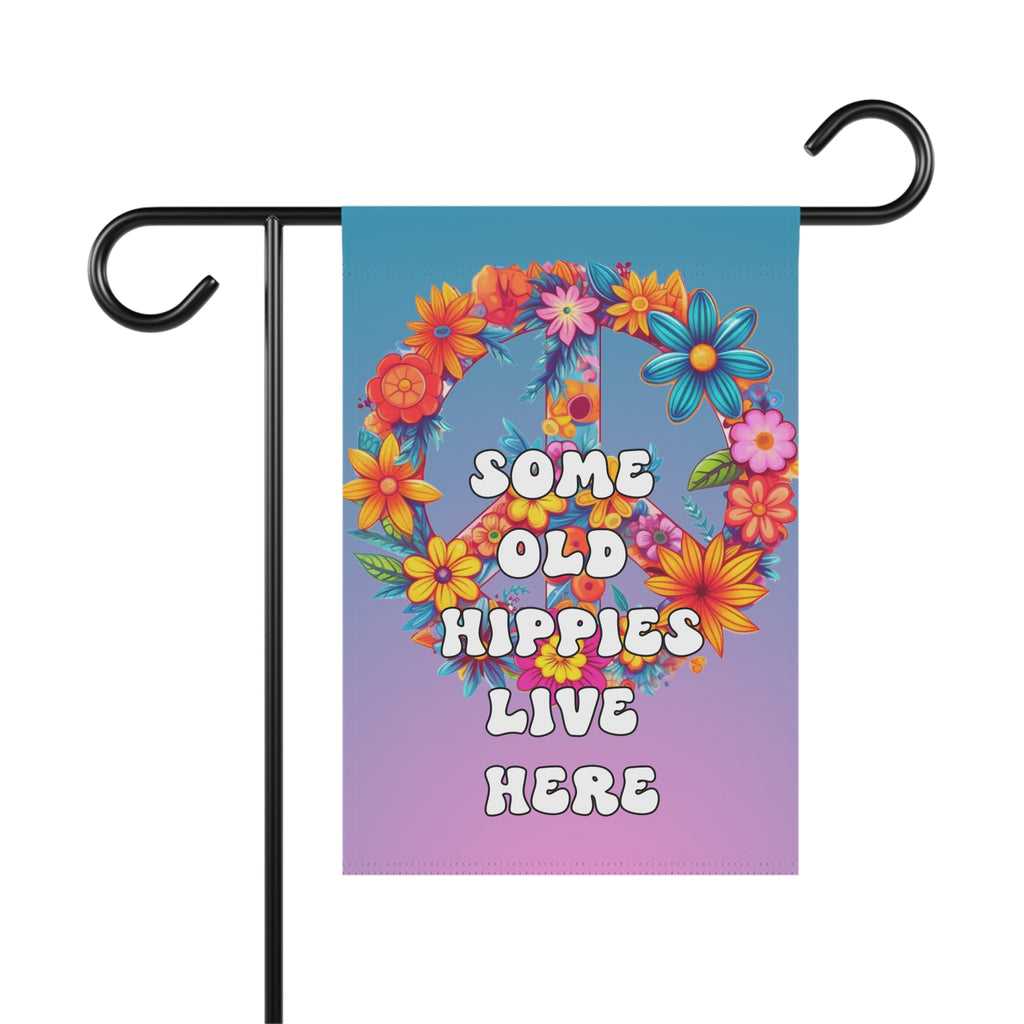 Bohemian Garden Flag Banner Peace Sign Hippie Yard Decor Boho Outdoor Flowers