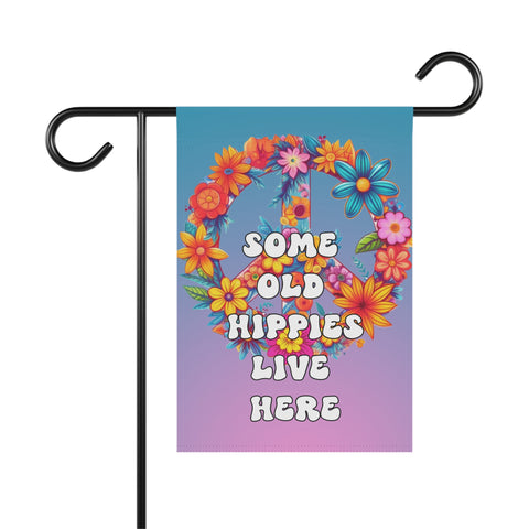Bohemian Garden Flag Banner Peace Sign Hippie Yard Decor Boho Outdoor Flowers