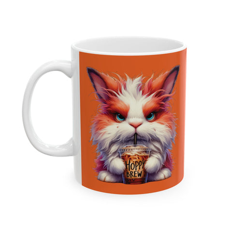 Grumpy Rabbit Coffee Mug – Funny Hoppy Brew Animal Cup | Iced Coffee Lover Gift