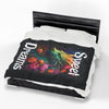 Black pillowcase with colorful design and 'Sweet Dreams' text on a white background