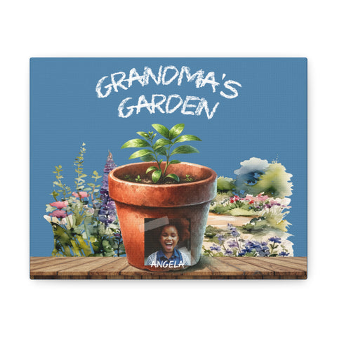 Gifts for Grandma Grandma's Garden Personalized Custom Grandchildren Canvas Wall Art