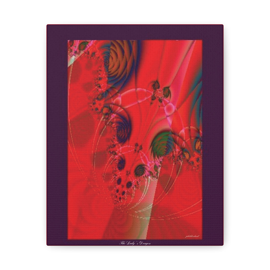 Red Dragon Fractal Art Wall Print Canvas Gallery Wraps Edgy Bold Print