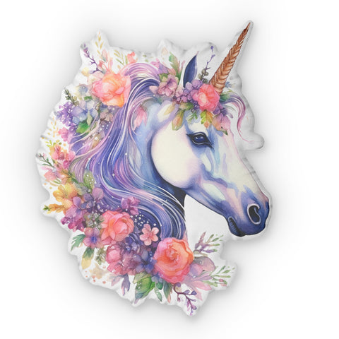 Unicorn Shaped Pillow Floral Fantasy Home Decor Girls Bedroom