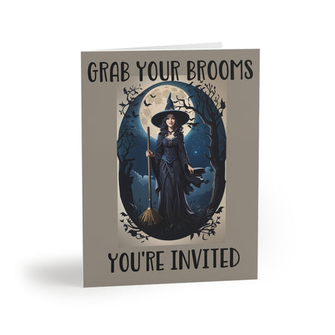 Halloween Party Invitations with a Witch Greeting Cards (8, 16, and 24 pcs)