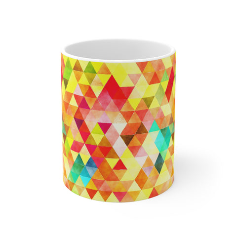 Bold Colorful Geometric Design Coffee Mug 2-Sizes 11oz/15oz Dishwasher Microwave Safe