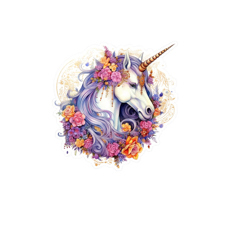 Gift for Cowgirls Unicorn with Flowers Kiss-Cut Vinyl Decals 5 Sizes