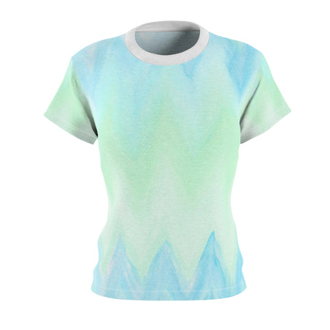 Blue Green Waves Women's Cut & Sew Tee T-shirt 