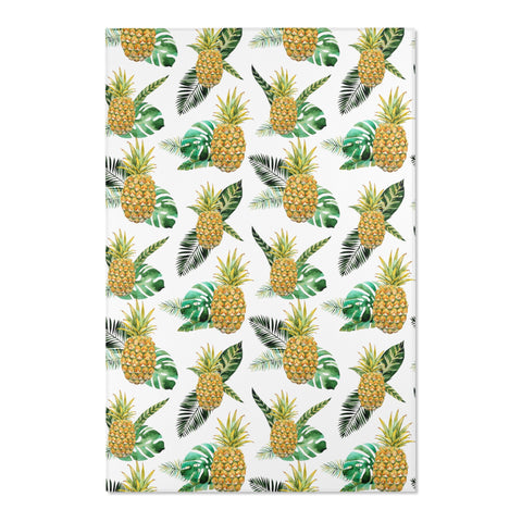 Welcome Pineapple Tropical Beach Area Rugs 3 Sizes Durable Home Décor 