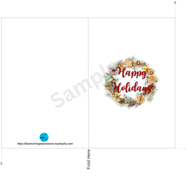 5 Print at Home Holiday Printable Greeting Cards Notecards Digital Download
