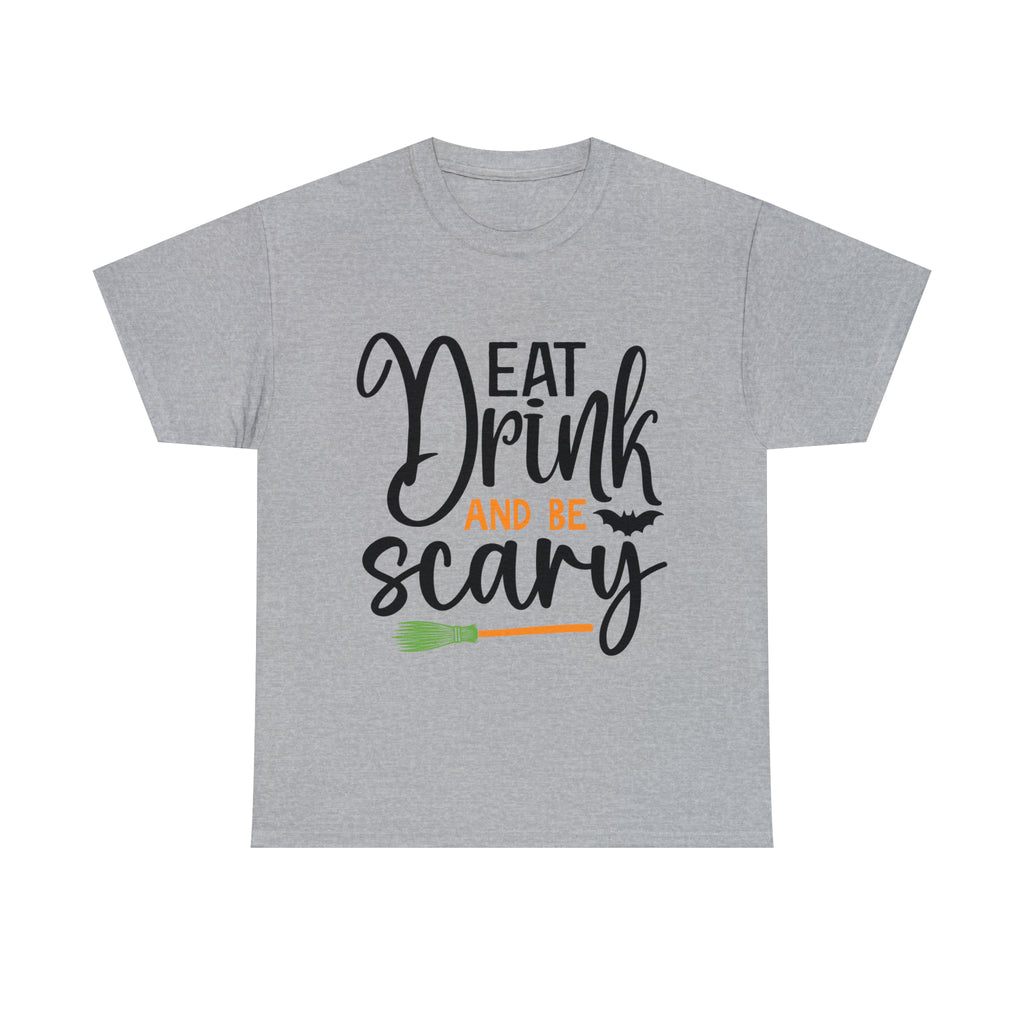 Eat Drink and Be Scary Halloween Unisex Heavy Cotton Tee 3 colors