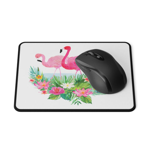 Tropical Florida Flamingo and Flower Non-Slip Mouse Pads Home Office Décor 