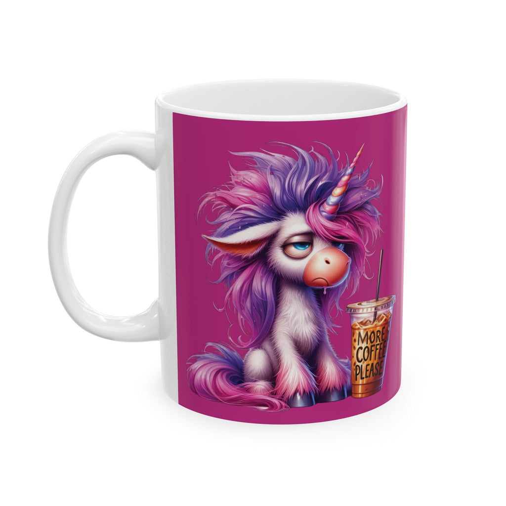 Grumpy Unicorn Coffee Mug – Funny Mythical Creature Cup More Coffee Please Gift
