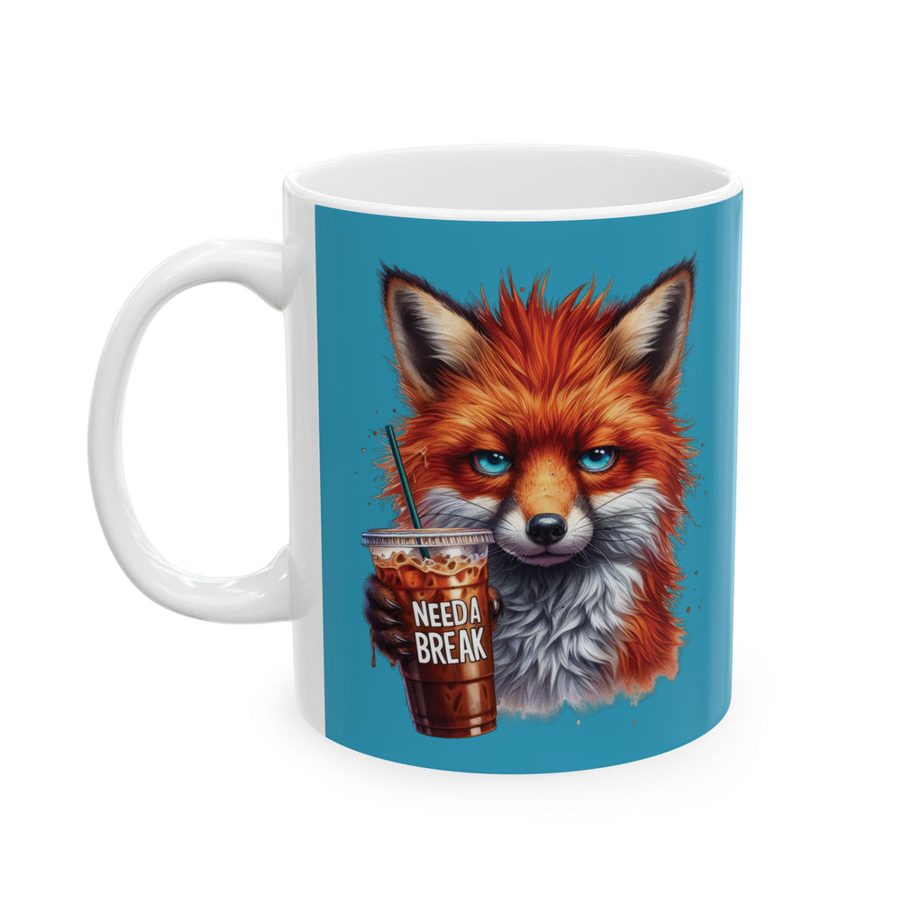 Grumpy Fox Coffee Mug – Funny Woodland Animal Cup | Need a Break Morning Gift