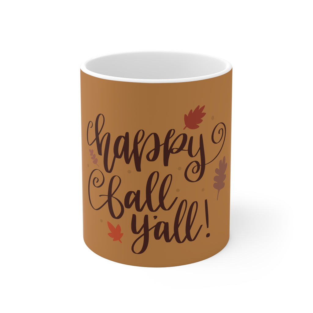 Happy Fall Autumn Harvest White Ceramic Coffee Mug