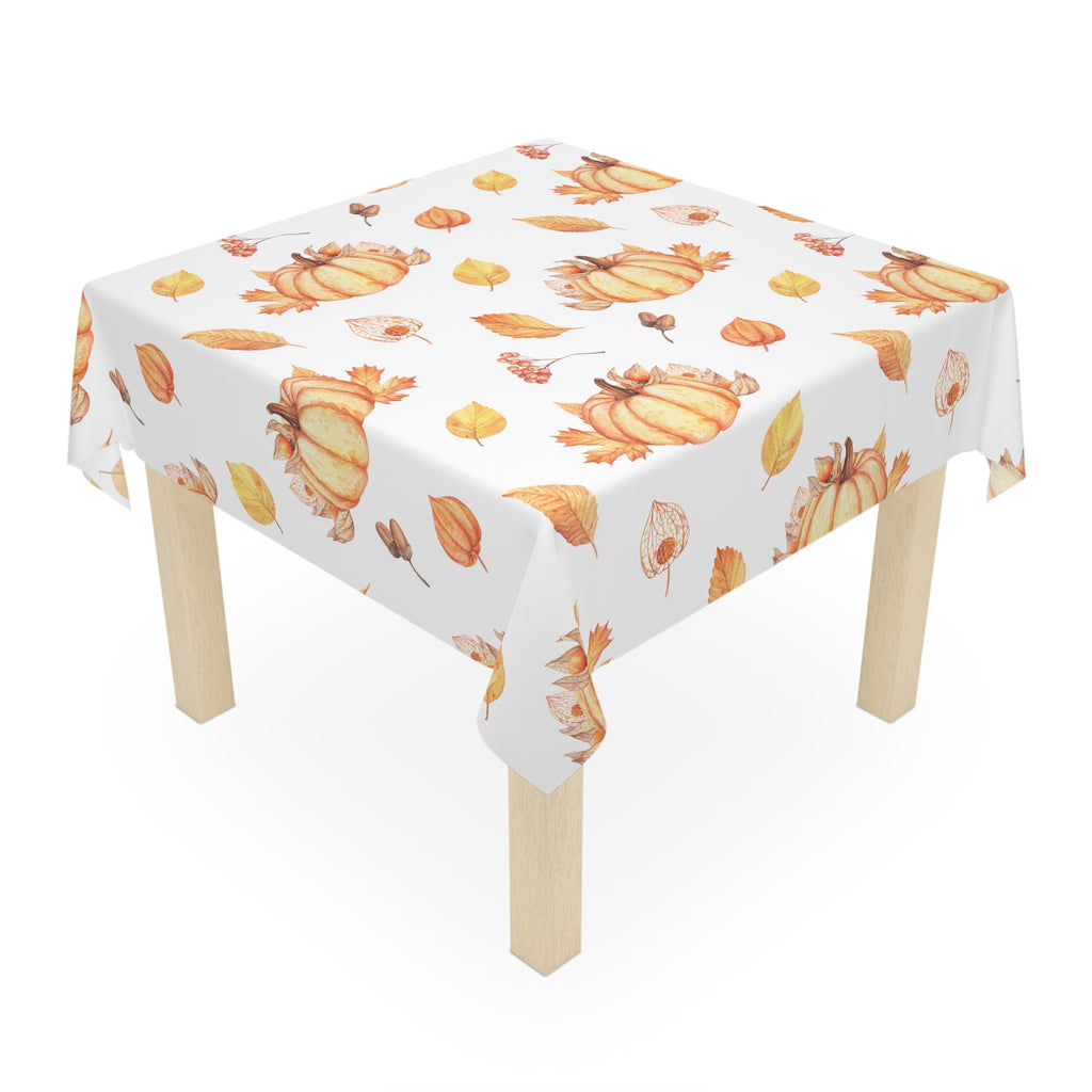 Pumpkin Fall Tablecloth Holiday  Décor Autumn Leaves