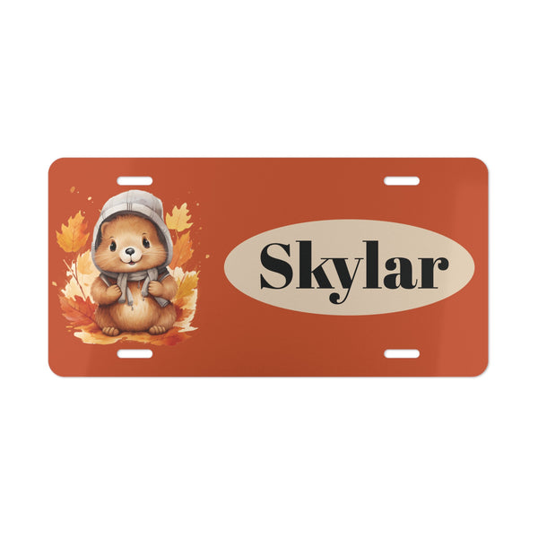 Baby Chipmunk Custom Front License Plate with Personalization panel 