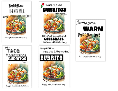 Handmade greeting cards for National Burrito Day