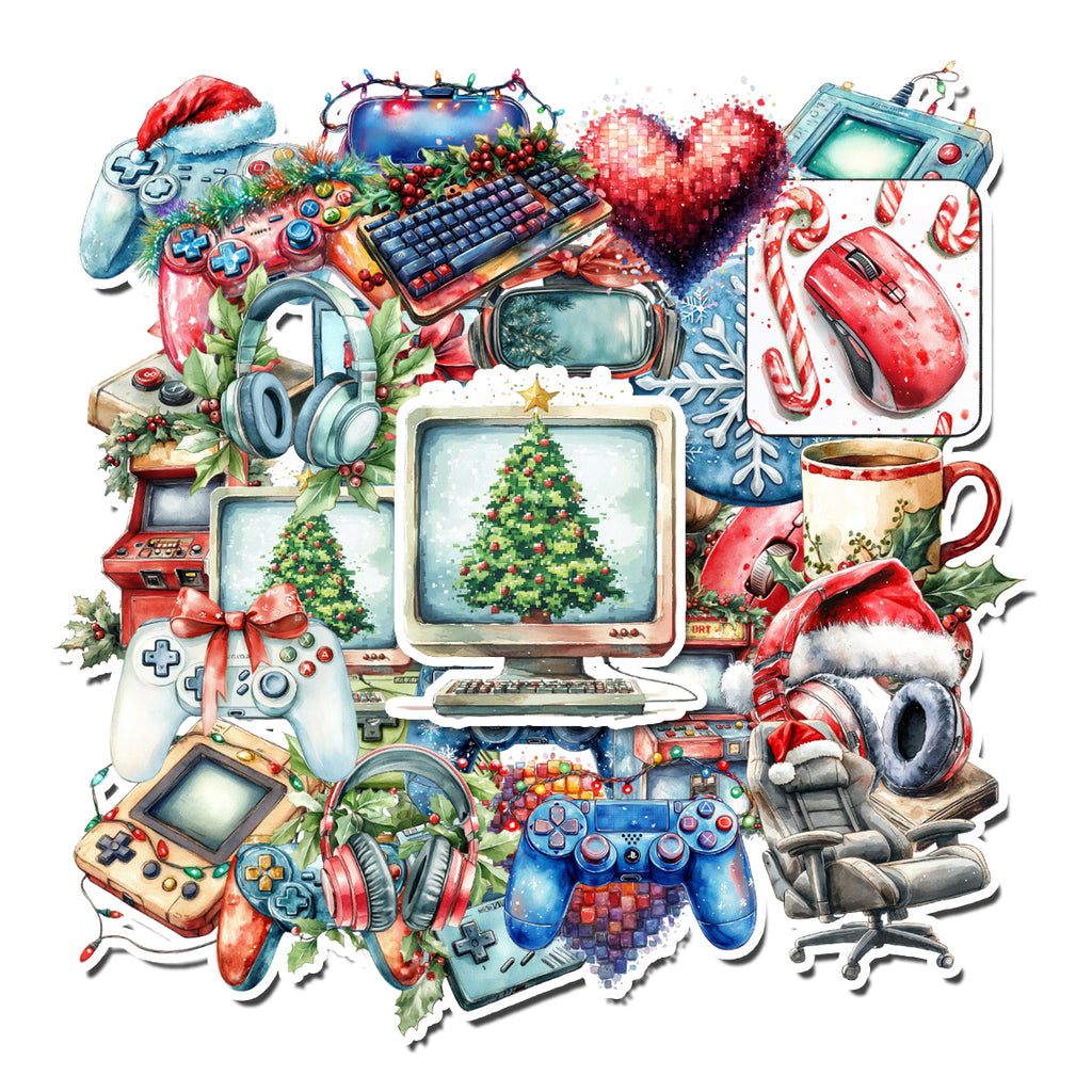Gamers Christmas stickers 