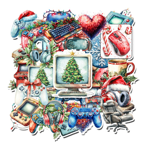 Gamers Christmas stickers 