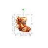 Decorative Christmas stocking with measurements on a white background