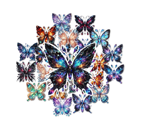 Colorful butterfly design on a white background