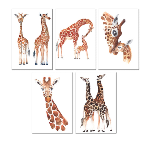 10 Handmade Notecards 4x6 with Envelopes Blank Folded Giraffes