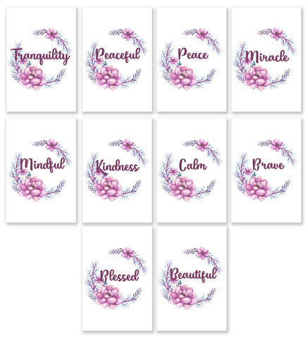 10 Handmade Inspiration Cards – Blank Inside – Folded 4x6 Every Occasion Notecards with White Envelopes