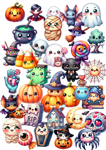 Handmade Stickers for Laptops, Journals, Notebooks, Scrapbooks Halloween