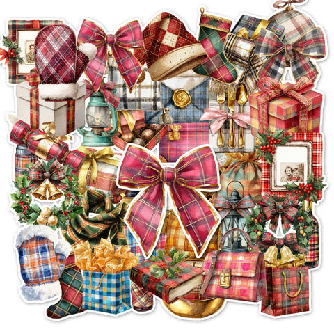 Plaid Christmas Stickers