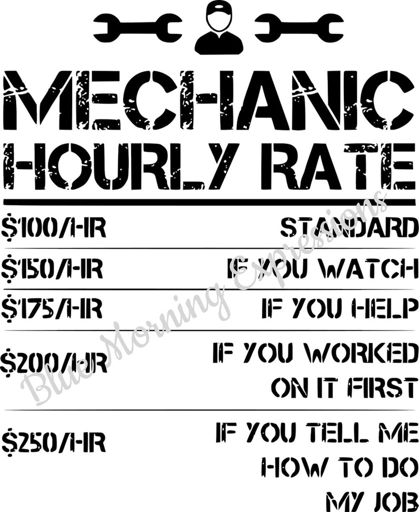 Gift for Gearheads Funny Mechanic's Rates Vinyl Handmade Sticker Toolbox