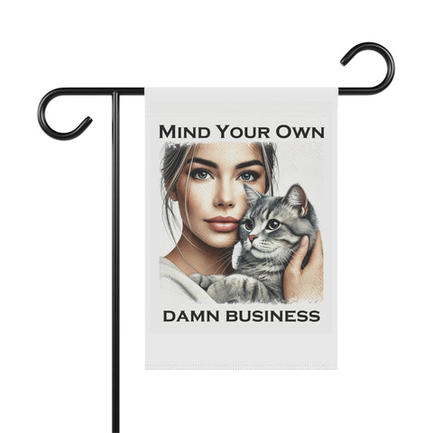 Mind your own damn business cat lady garden flag