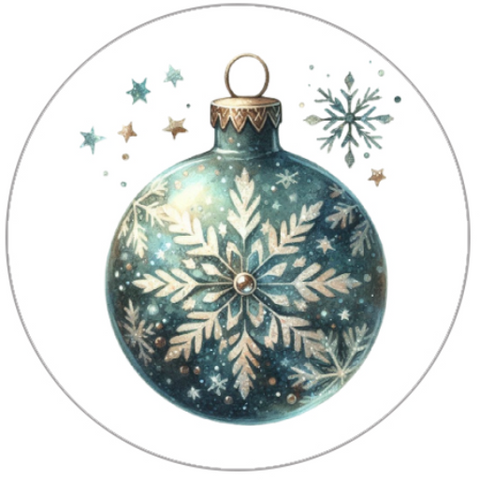 Decorative Christmas ornament with snowflake design on a white background