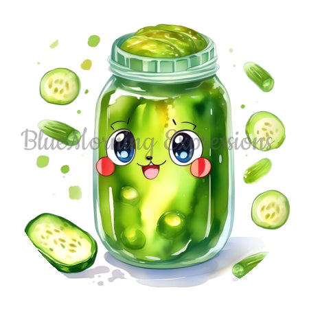 Handmade Stickers Pickle in a Jar