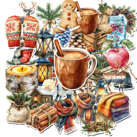 Rustic Christmas stickers 