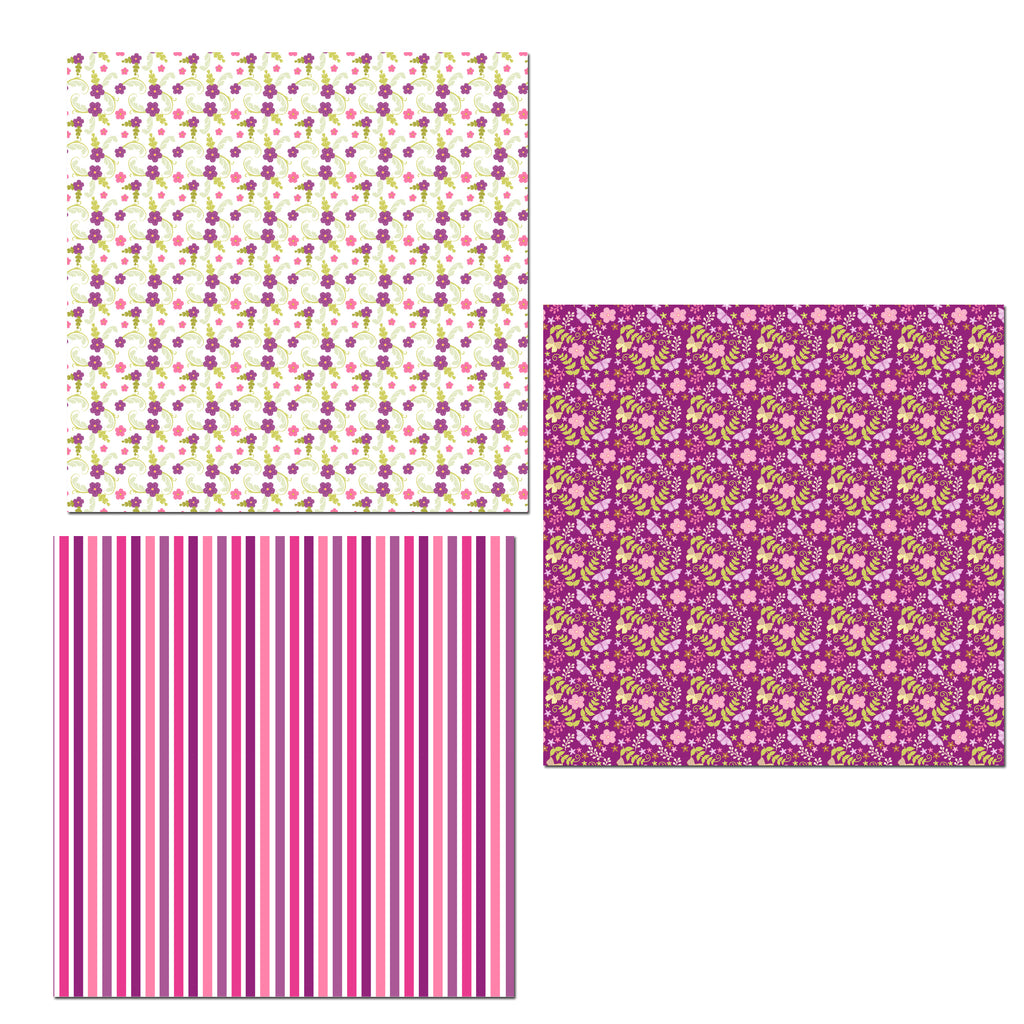 12 Mini Note Cards 3x3 Pink Flowers Cheerful Summer Gift Enclosure Set