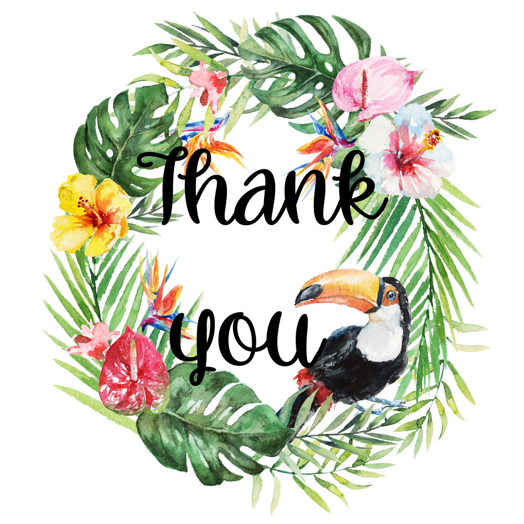 Tropical Toucan Thank you handmade stickers