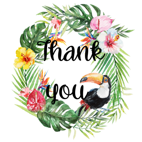 Tropical Toucan Thank you handmade stickers