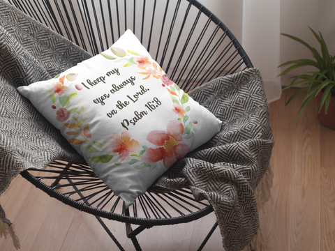 Keep Eyes on the Lord Bible Verse Decorative Throw Pillows - 4 sizes