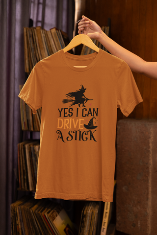 Yes I Can Drive a Stick Halloween T-shirts Adults