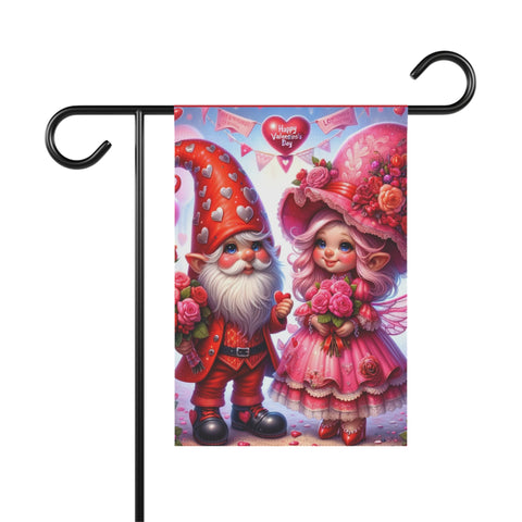 Gifts for Gardeners Valentine's Day Gnome Garden Flag & House Banner