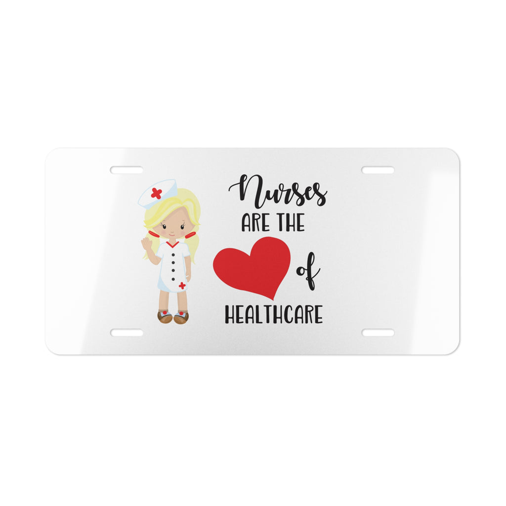 Nurses are the Heart of Healthcare Custom Front License Plate