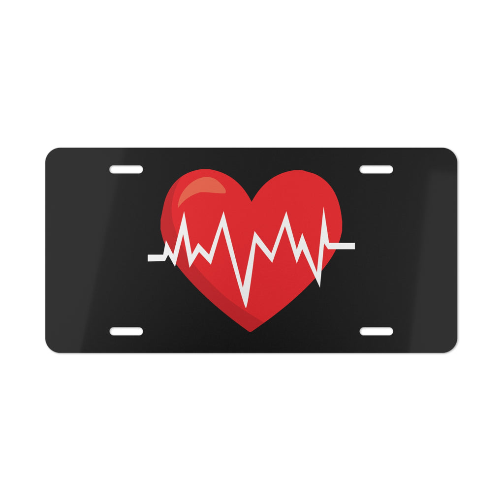 Red heartbeat front license plate
