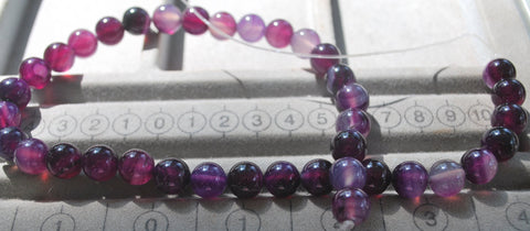 10 MM Purple Dragon Vein Loose Beads Jewelry Supplies 38 Count, Vein Agate Stone Beads, Purple Agate Beads, Cracked Agate Beads