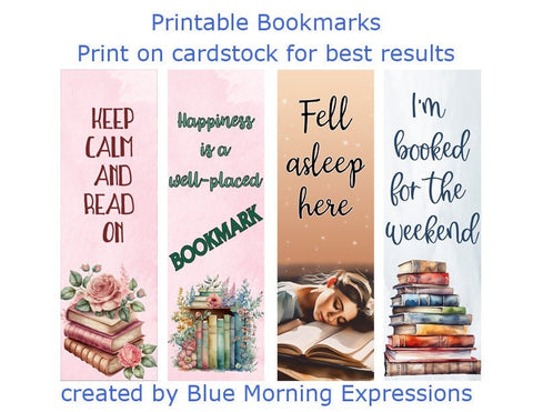 Printable Bookmarks for Book Lovers, Digital Bookmarks, Reading Accessories, Bookmarks for Readers, Book Lover Gift, Bookmark Bundle