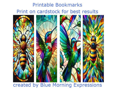 Printable Bookmarks for Book Lovers, Digital Bookmarks, Hummingbird Bookmarks, Book Lover Gift, Bookmark Bundle, Bee Bookmarks, Bookmark Set